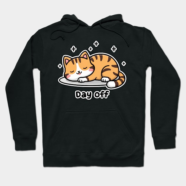 Day Off - Lazy Sleeping Cat kawaii style Hoodie by MK3